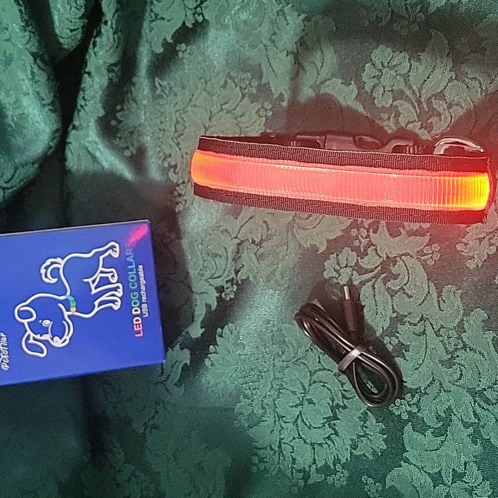 LED Dog Collar with USB Rechargeable Feature NEE